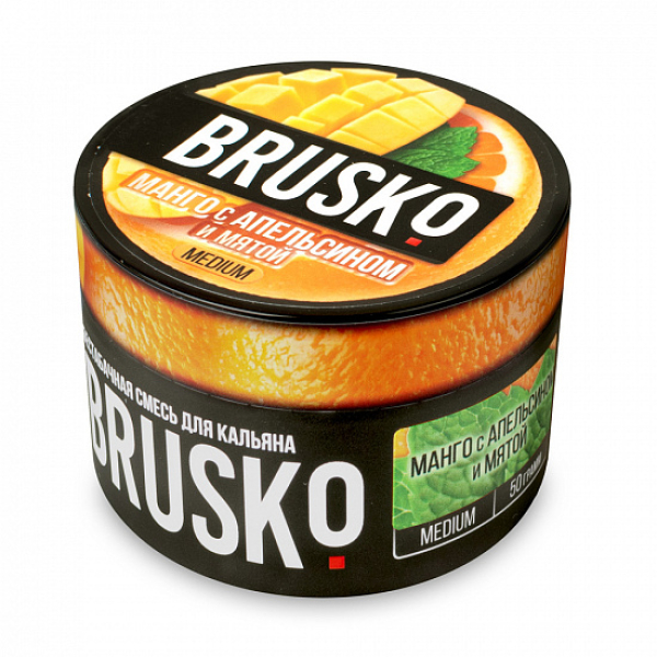 Смесь Brusko Medium Манго апельсин мята 50 грамм в Иркутске