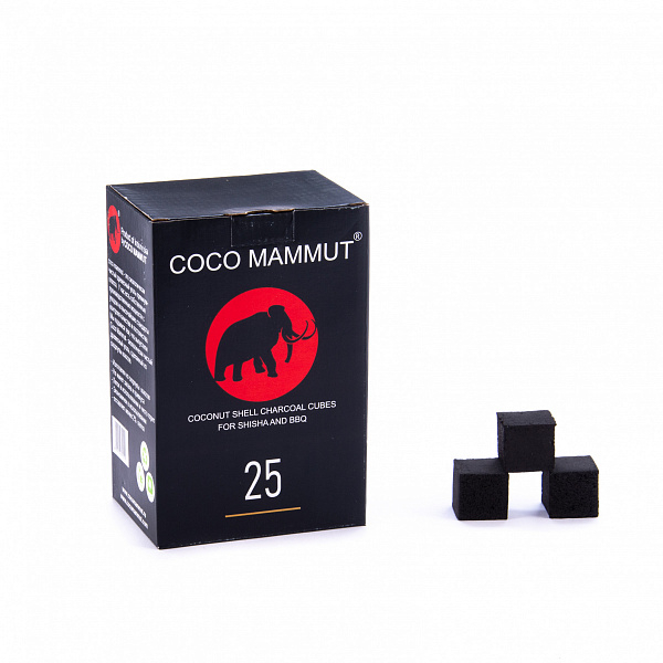 Уголь Cocomammut 25мм для кальяна - 1кг (72 шт) в Иркутске