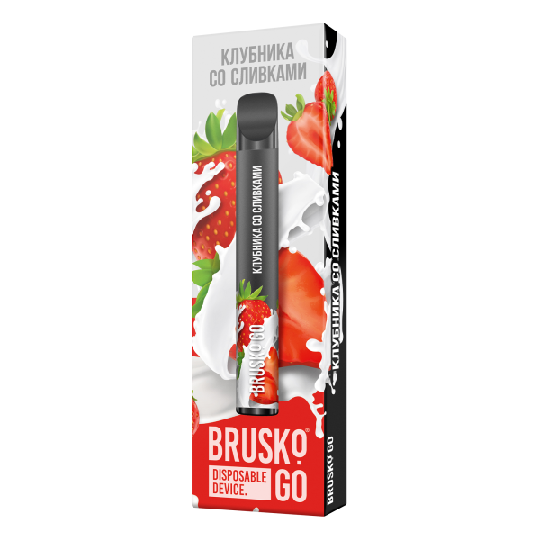 Одноразовая электронная сигарета Brusko Go Клубника Со Сливками 800 затяжек в Иркутске