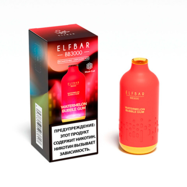 Elfbar BB3000 Арбузная жвачка, 3000 тяг в Иркутске