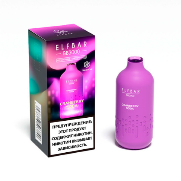 Elfbar BB3000 Клюквенная сода, 3000 тяг в Иркутске