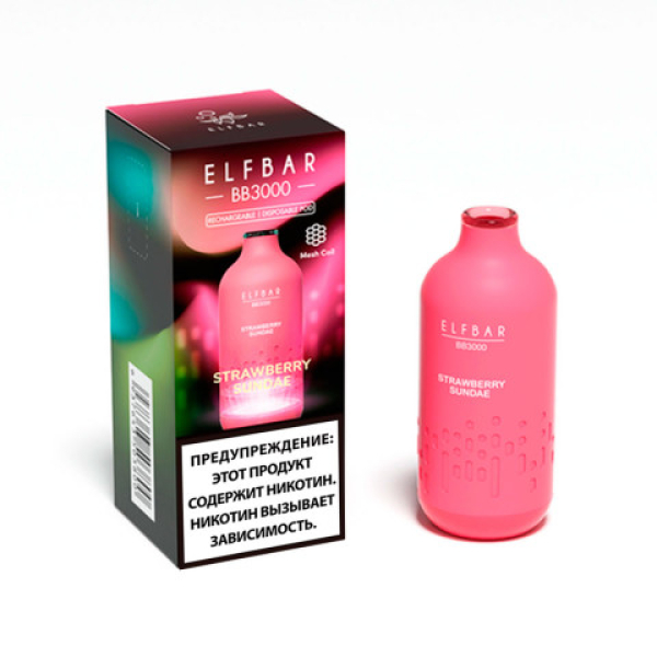 Elfbar BB3000 Мороженое с клубничным джемом, 3000 тяг в Иркутске