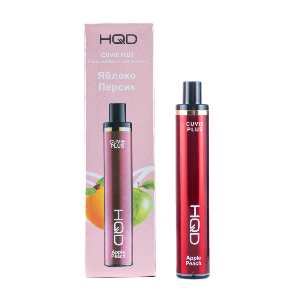 Одноразовая электронная сигарета HQD Cuvie Plus Apple Peach (Яблоко Персик) 1200 затяжек в Иркутске