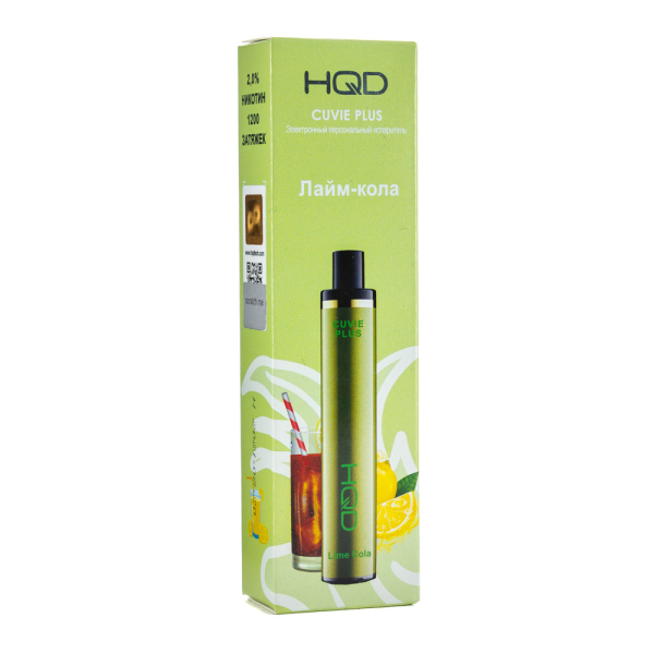 Одноразовая электронная сигарета HQD Cuvie Plus Lime cola (Лайм кола) 1200 затяжек в Иркутске