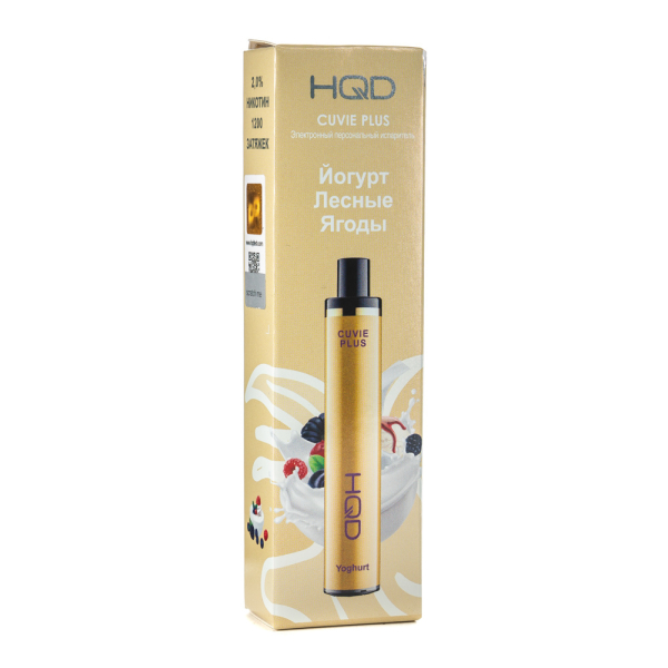 Одноразовая электронная сигарета HQD Cuvie Plus Yoghurt (Йогурт лесные ягоды) 1200 затяжек в Иркутске