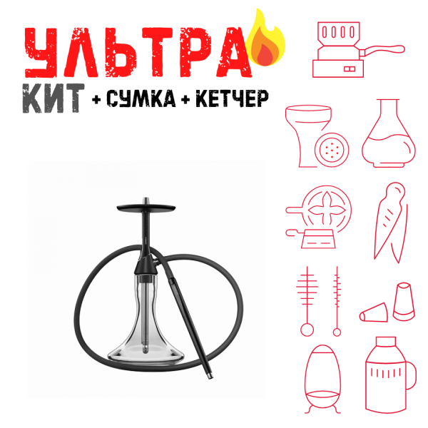 Набор с кальяном  Koress K2 Black Gloss ВСЕ ВКЛЮЧЕНО в Иркутске