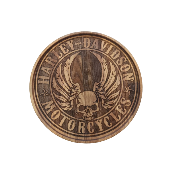 ХукаСтол Поднос Harley Davidson (Коричневый, Бук) для кальяна в Иркутске