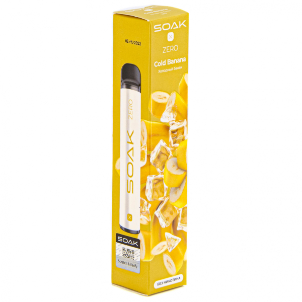 SOAK X ZERO Cold banana 1500 затяжек (без никотина) в Иркутске