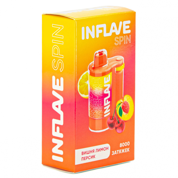 INFLAVE SPIN Вишня лимон персик (8000 затяжек) в Иркутске