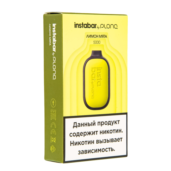 Plonq Instabar Лимон Мята (5000 Затяжек) 20 Мг в Иркутске