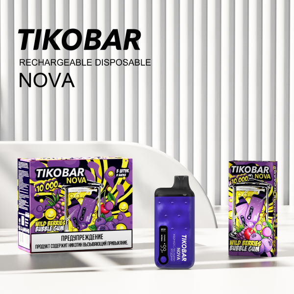Электронка Tikobar Nova Жвачка С Лесными Ягодами 10000 Затяжек в Иркутске