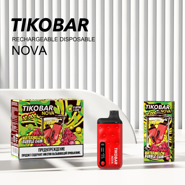 Электронка Tikobar Nova Арбузная Жвачка 10000 Затяжек в Иркутске