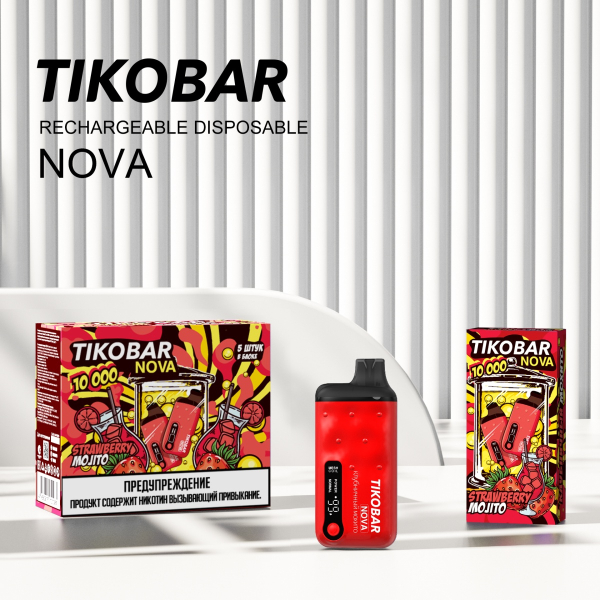 Электронка Tikobar Nova Клубничный Мохито 10000 Затяжек в Иркутске