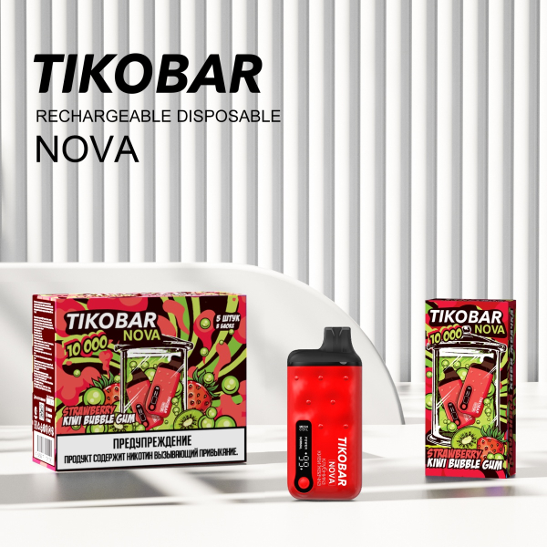 Электронка Tikobar Nova Клубника Киви Жвачка 10000 Затяжек в Иркутске