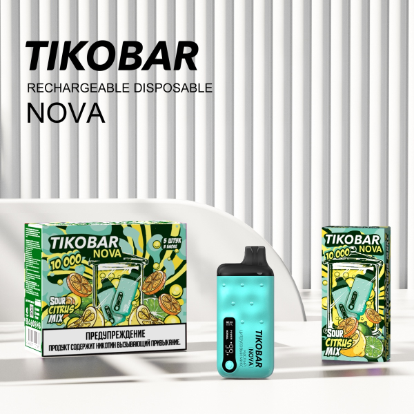 Электронка Tikobar Nova Кислый Цитрусовый Микс 10000 Затяжек в Иркутске