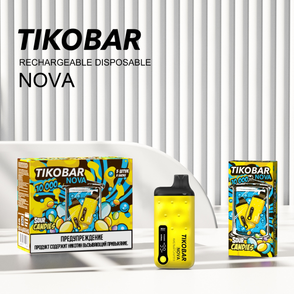 Электронка Tikobar Nova Кислые Конфеты 10000 Затяжек в Иркутске
