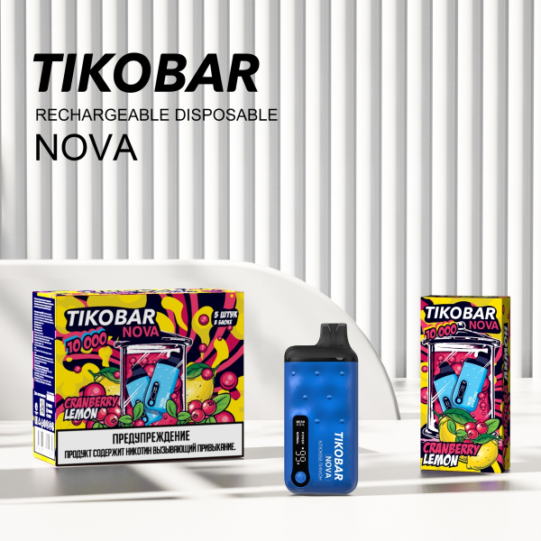 Электронка Tikobar Nova Клюква Лимон 10000 Затяжек в Иркутске