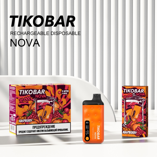 Электронка Tikobar Nova Персик Малина 10000 Затяжек в Иркутске