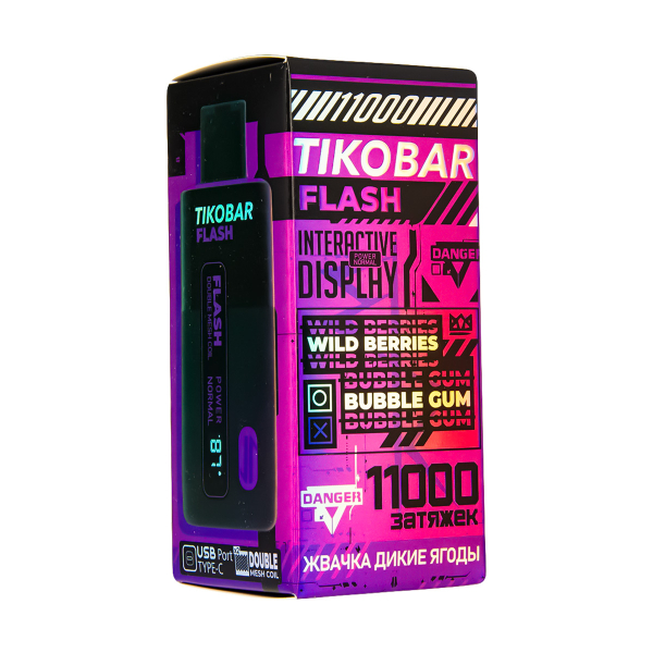 Электронка Tikobar Flash Жвачка Дикие Ягоды 11000 Затяжек в Иркутске
