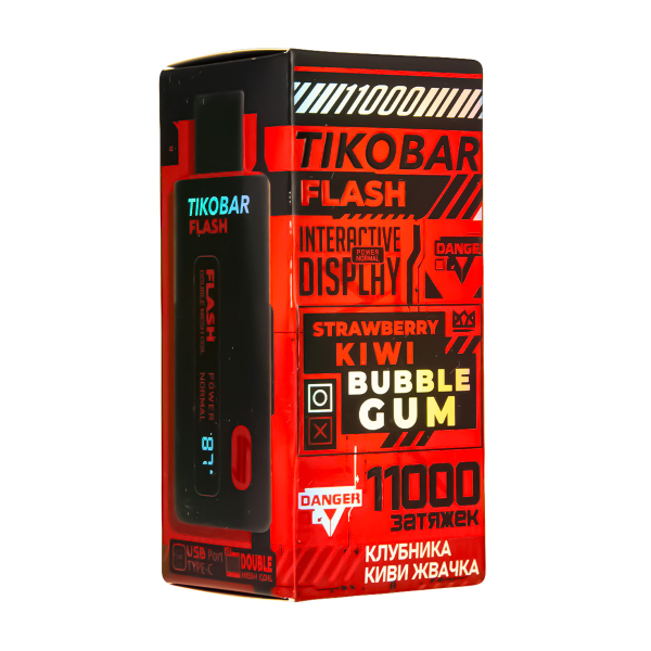 Электронка Tikobar Flash Клубника Киви Жвачка 11000 Затяжек в Иркутске