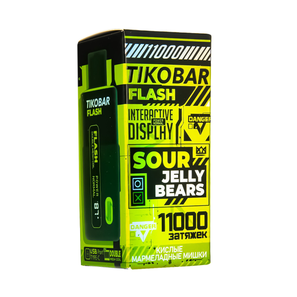 Электронка Tikobar Flash Кислые Мармеладные Мишки 11000 Затяжек в Иркутске
