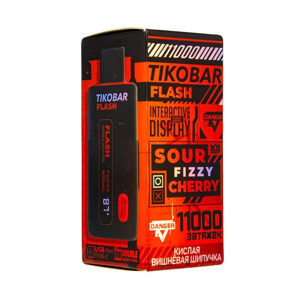 Электронка Tikobar Flash Кислая Вишнёвая Шипучка 11000 Затяжек в Иркутске