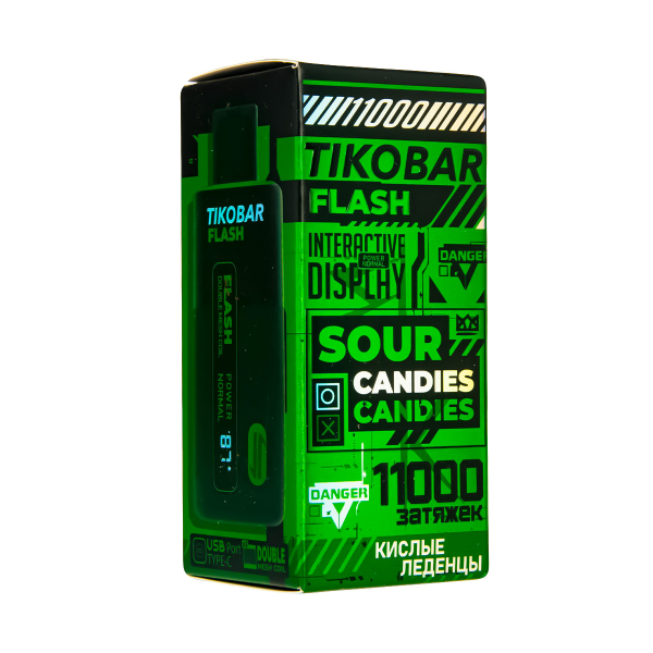 Электронка Tikobar Flash Кислые Леденцы 11000 Затяжек в Иркутске