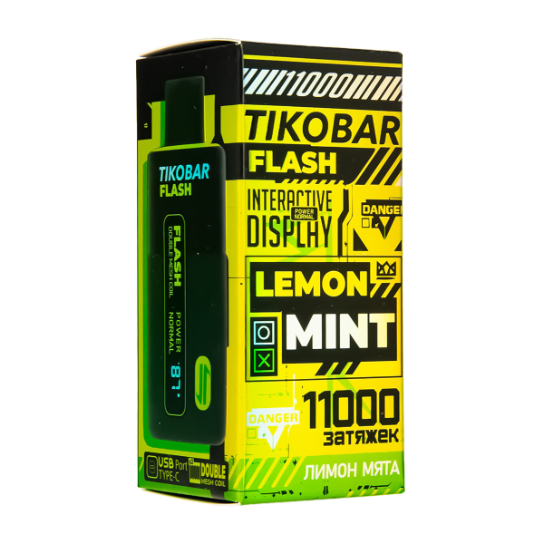 Электронка Tikobar Flash Лимон Мята 11000 Затяжек в Иркутске