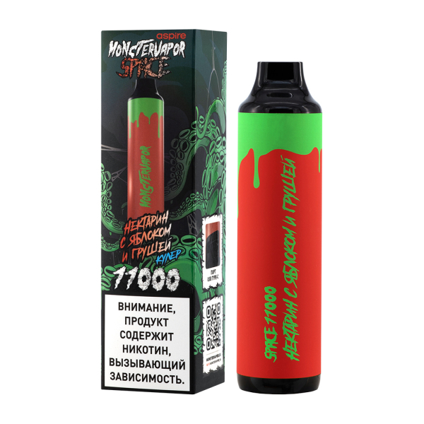 Электронка Monstervapor Space Нектарин Яблоко И Груша (11000 Затяжек) в Иркутске