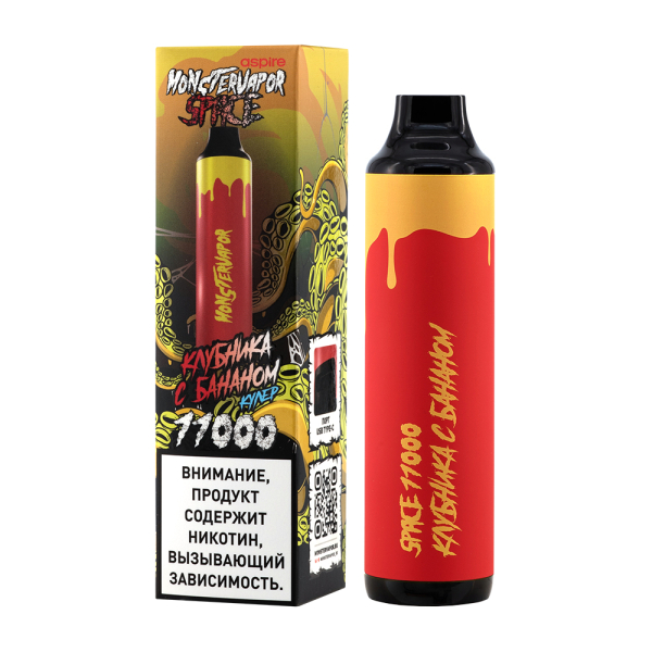 Электронка Monstervapor Space Клубника И Банан (11000 Затяжек) в Иркутске