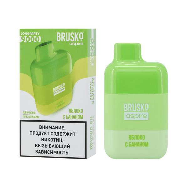Электронка Brusko Longparty Яблоко И Банан (9000 Затяжек) в Иркутске