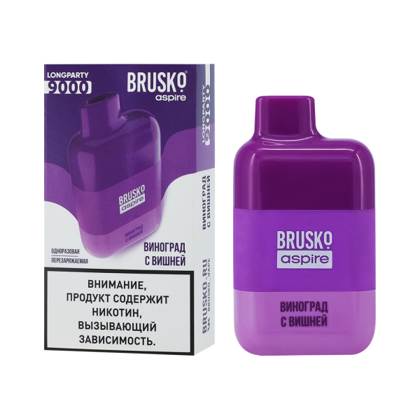 Электронка Brusko Longparty Виноград И Вишня (9000 Затяжек) в Иркутске