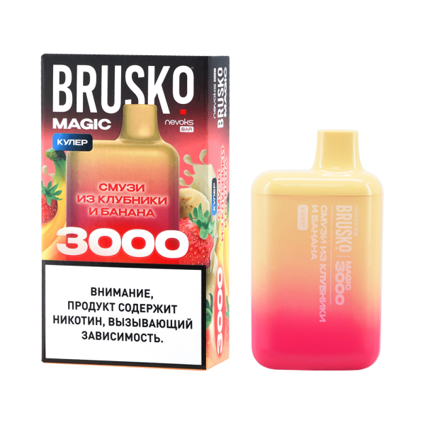 Электронка Brusko Magic Смузи Из Клубники И Банана (3000 Затяжек) в Иркутске