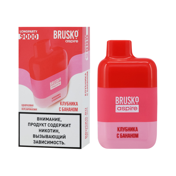 Электронка Brusko Longparty Клубника И Банан (9000 Затяжек) в Иркутске
