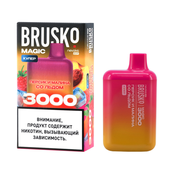 Электронка Brusko Magic Персик И Малина Со Льдом (3000 Затяжек) в Иркутске