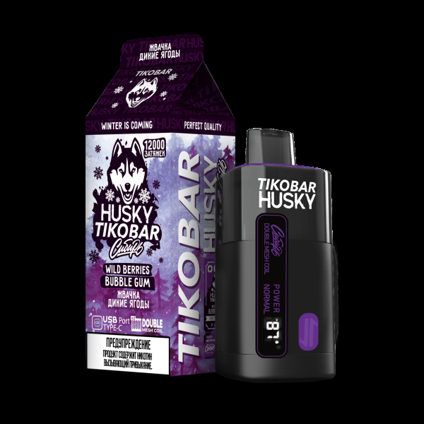 Электронка Tikobar Husky Сибирь Жвачка Дикие Ягоды 12000 Затяжек в Иркутске