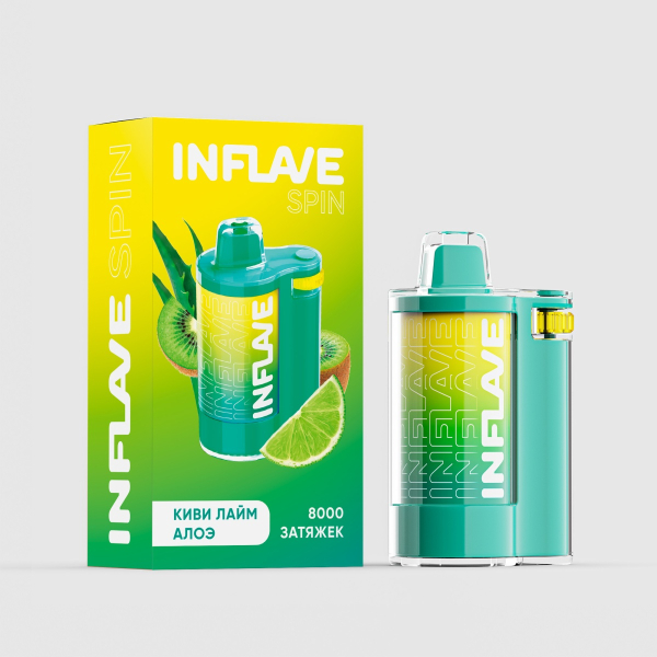 Электронка Inflave Spin Киви Лайм Алоэ (8000 Затяжек) в Иркутске
