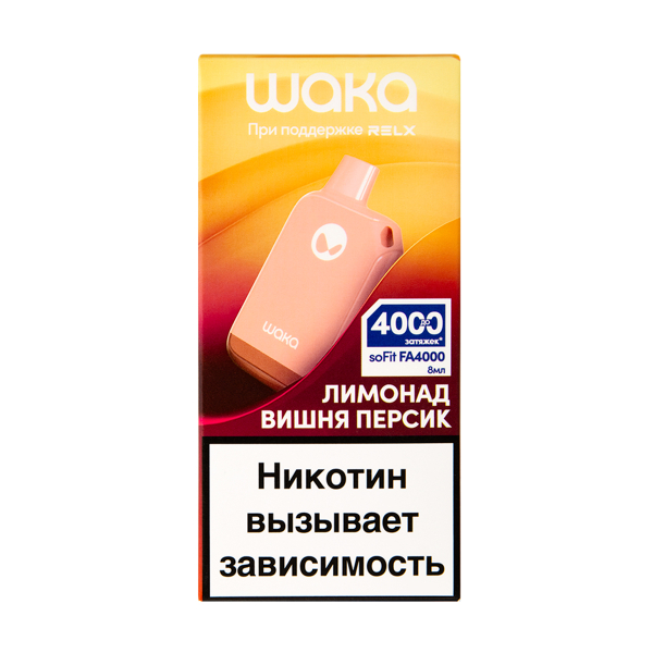 Электронка Waka Лимонад Вишня Персик (4000 Затяжек) в Иркутске