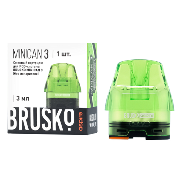 Сменный Картридж Brusko Minican 3, (Зелёный), 3 Мл, Упак. 1 Шт в Иркутске