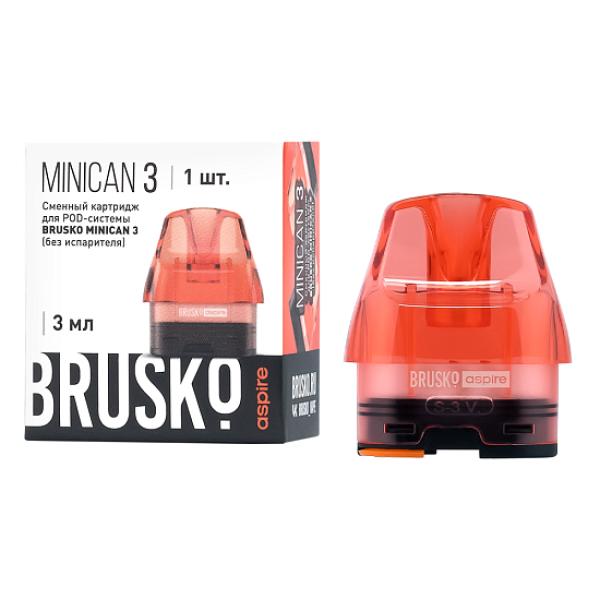 Сменный Картридж Brusko Minican 3, (Красный), 3 Мл, Упак. 1 Шт в Иркутске