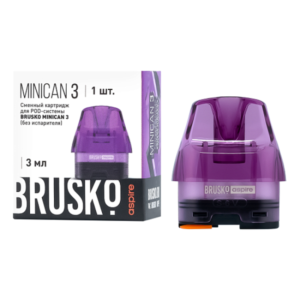 Сменный Картридж Brusko Minican 3, (Фиолетовый), 3 Мл, Упак. 1 Шт в Иркутске
