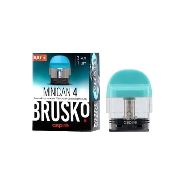 Сменный Картридж Brusko Minican 4 (3Мл) 0,8 Ом, Упак. 1 Шт голубой в Иркутске