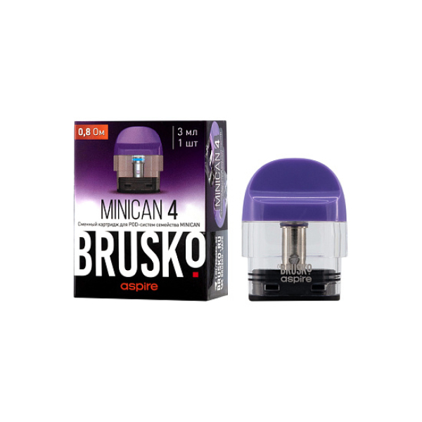 Сменный Картридж Brusko Minican 4 (3Мл) 0,8 Ом, Упак. 1 Шт синий в Иркутске