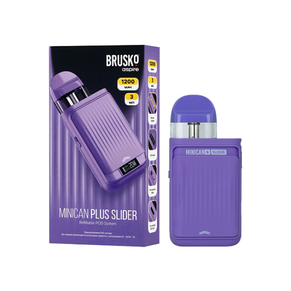 POD-система Brusko Minican Plus Slider Фиолетовый в Иркутске