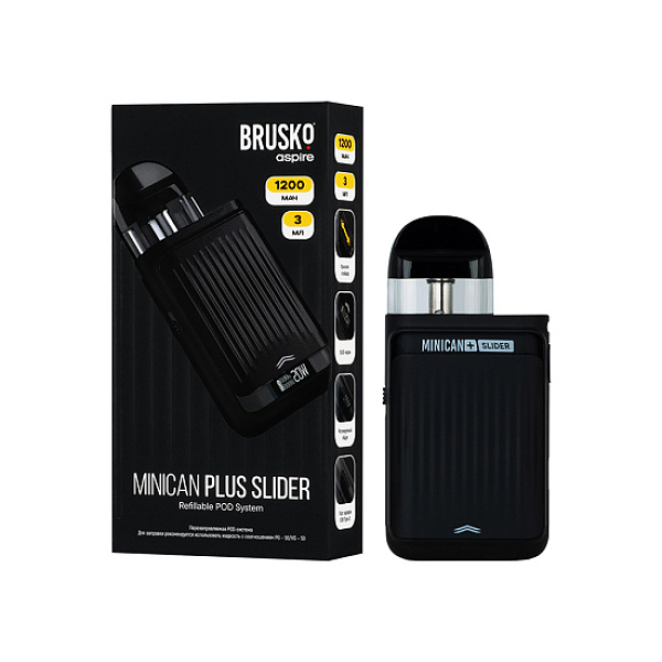 POD-система Brusko Minican Plus Slider Чёрный в Иркутске