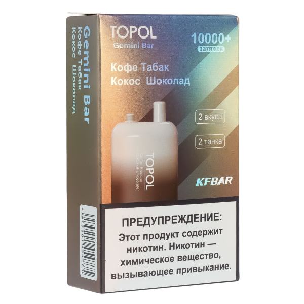 Электронка Topol Gemini Bar Coffee Tobacco | Coconut Chocolate 10000 тяг в Иркутске