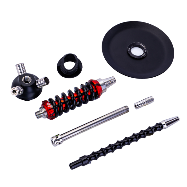 Кальян Mamay Customs Coilover Micro Чёрно Красный Сплеш в Иркутске