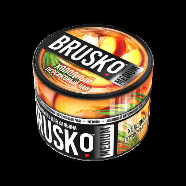Бестабачная смесь Brusko Холодный Персиковый Чай Medium 50 грамм в Иркутске