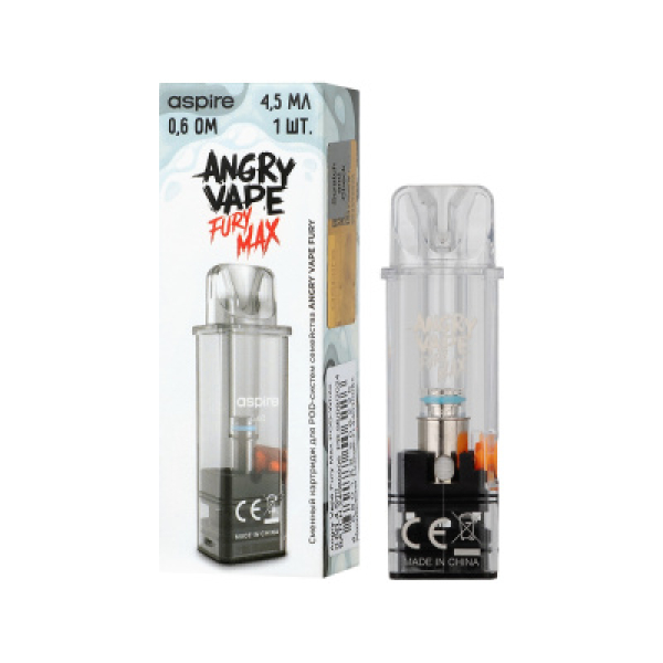 Картридж Angry Vape Fury Max Белый 45 мл 0.6 Ом ( 1 шт.) в Иркутске