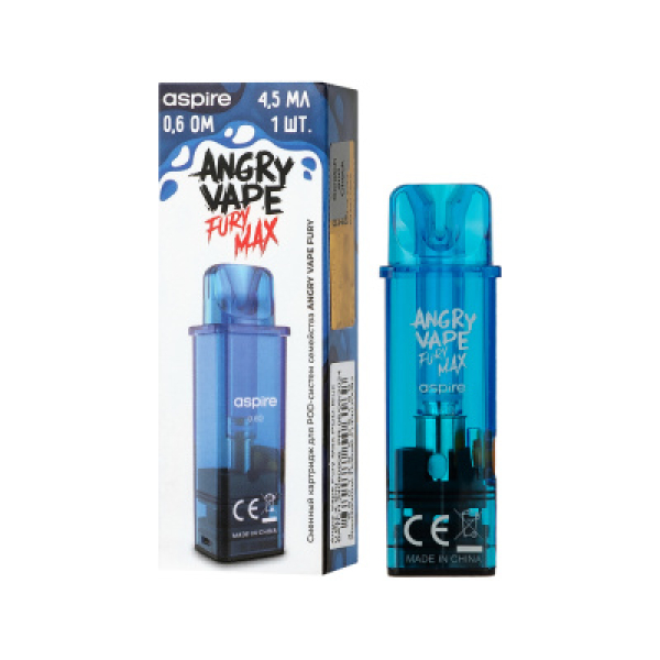 Картридж Angry Vape Fury Max Синий 45 мл 0.6 Ом ( 1 шт.) в Иркутске